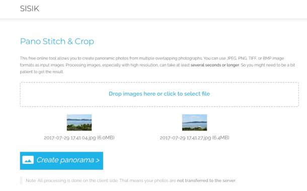 interfaccia Web app PAno