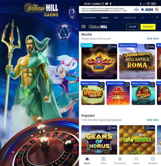 App Casinò Willam Hill