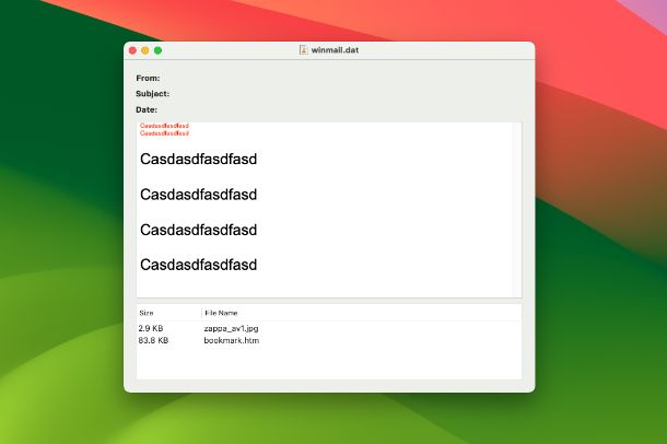 Come aprire file DAT Winmail su Mac