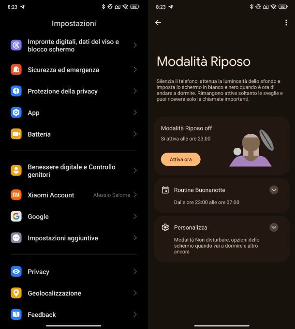 Modalità Riposo Android