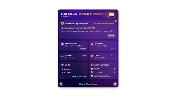CleanMyMac Setapp Temperatura