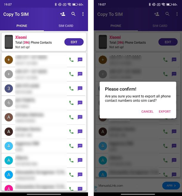 Come copiare i numeri dal telefono alla SIM Xiaomi