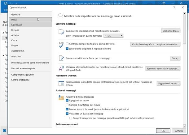 controllo ortografoco outlook