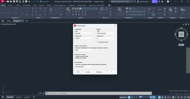 Unità di misura disegno AutoCAD