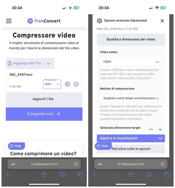 Come comprimere un video su iPhone