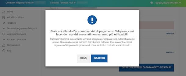 Come disdire Telepass online