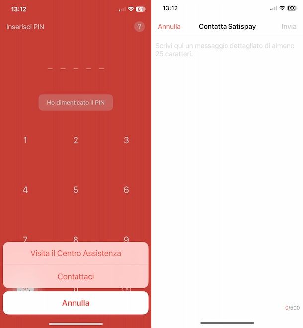 Contattare Satispay