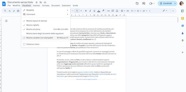 Pagina bianca Google Documenti