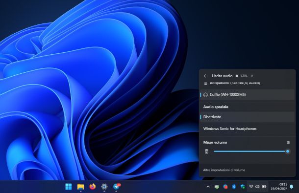 Volume cuffie Windows 11