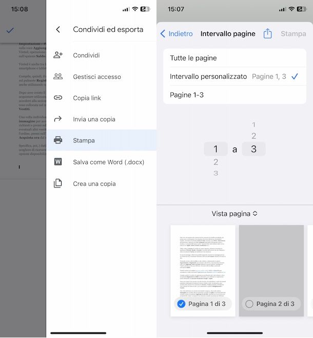 Escludere pagina da stampa su Google Documenti