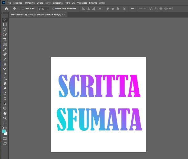 sfumare scritta PS