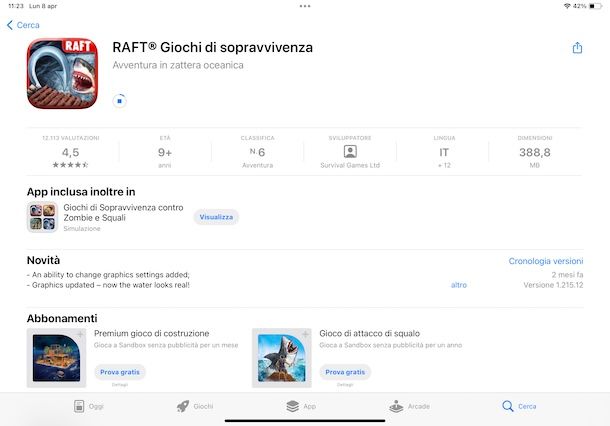 App Raft su iPad