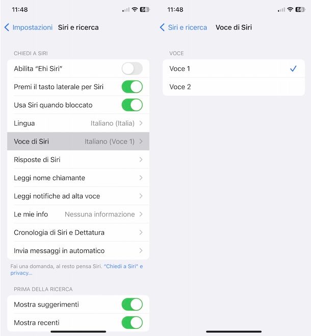 Cambiare voce Siri su iPhone