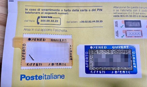 Come staccare etichetta PIN Postepay