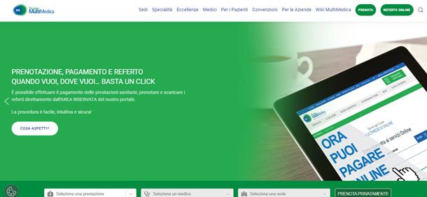 Sito ufficiale MultiMedica per prenotare online