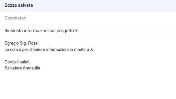 Saluti finali email richiesta informazioni