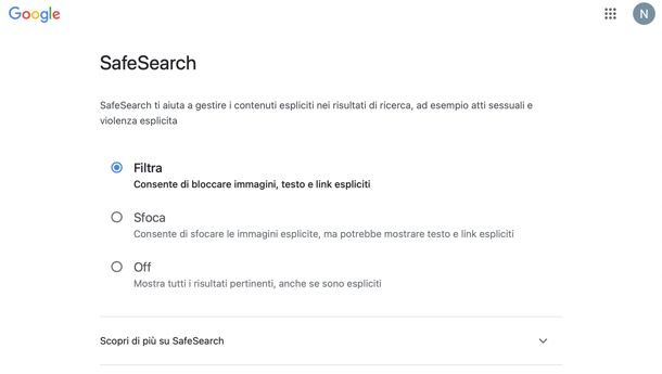 SafeSearch Google