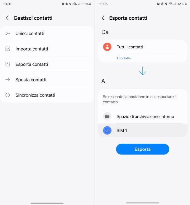 Come copiare i numeri dal telefono alla SIM Samsung