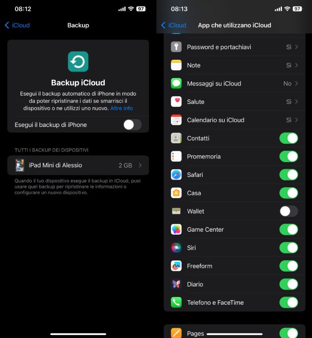 Backup iCloud