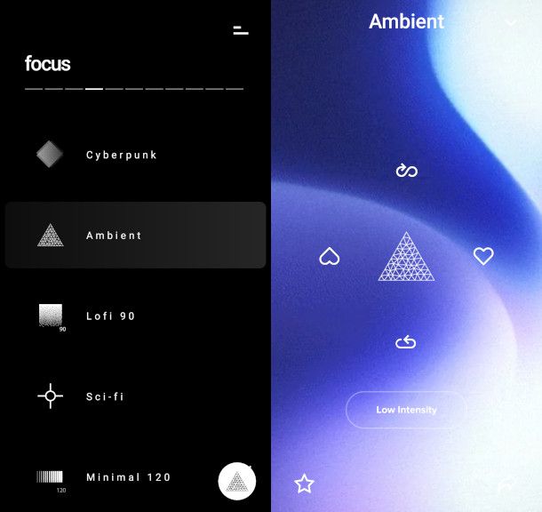 schermate app Mubert