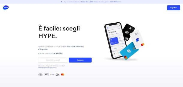 Sito Web HYPE da PC