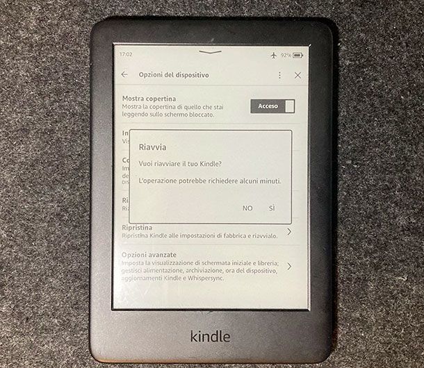 Come riavviare Kindle