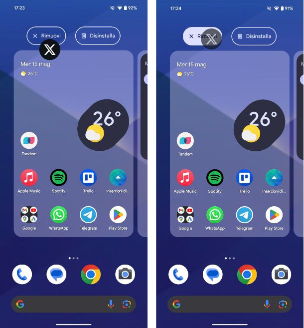 Come eliminare icone dal desktop Android
