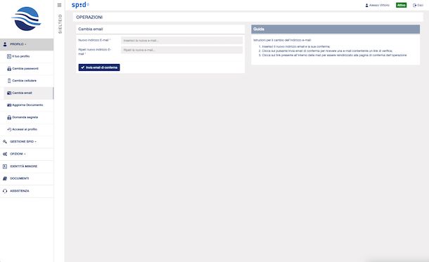 Cambiare email SielteID