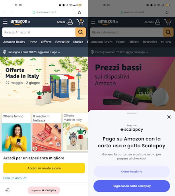 Pagare con Scalapay su Amazon