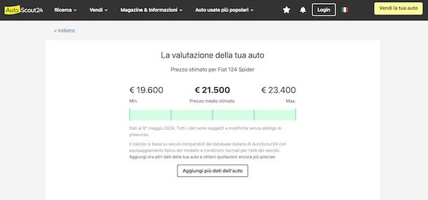 Valutazione veicolo AutoScout24