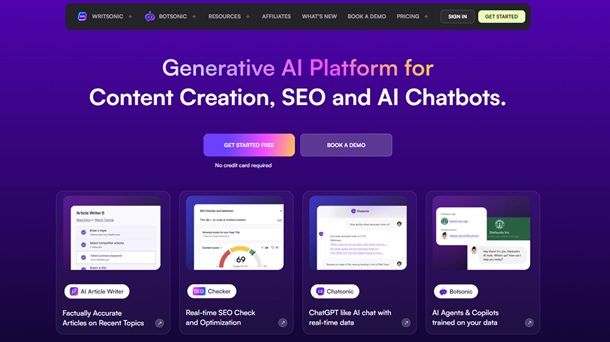 Writesonic Migliori tool IA scrittura