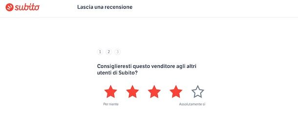 Lasciare recensione su Subito