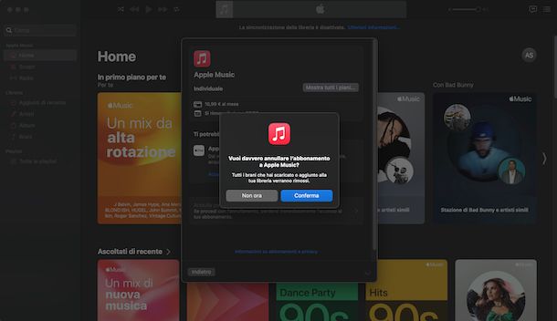 Abbonamento Apple Music Mac