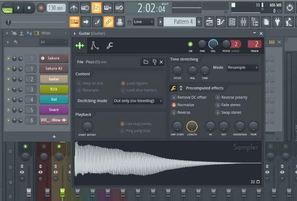 interfaccia audio di un canale del Channel Rack su FL Studio