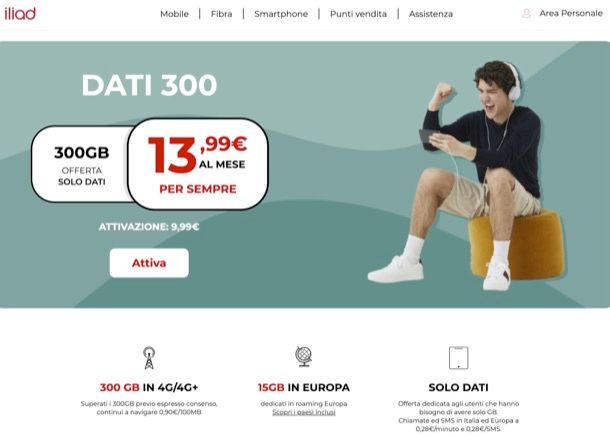 Offerta Dati 300 iliad