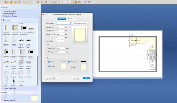 interfaccia programma Room Arranger