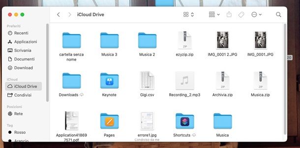 icloud cartella mac