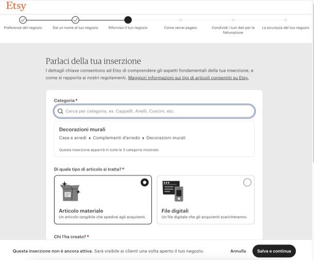 Inserzioni Etsy