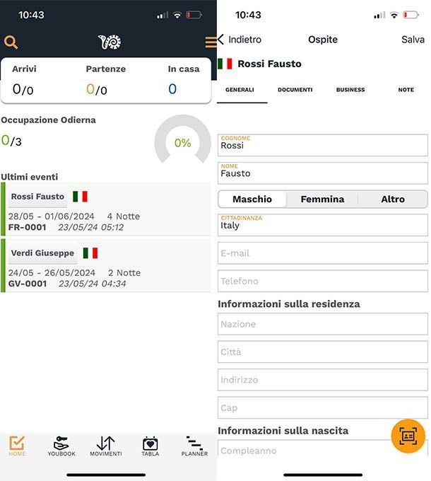 Anagrafica ospite Zak