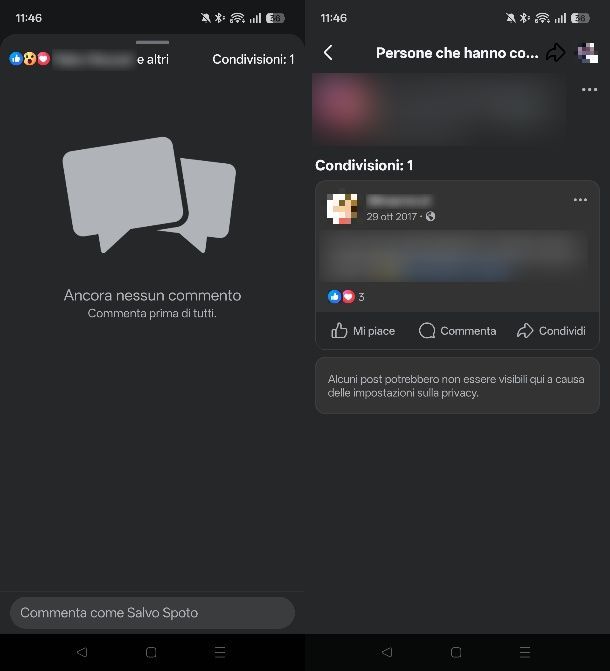 Come vedere chi condivide i tuoi post su Facebook da app