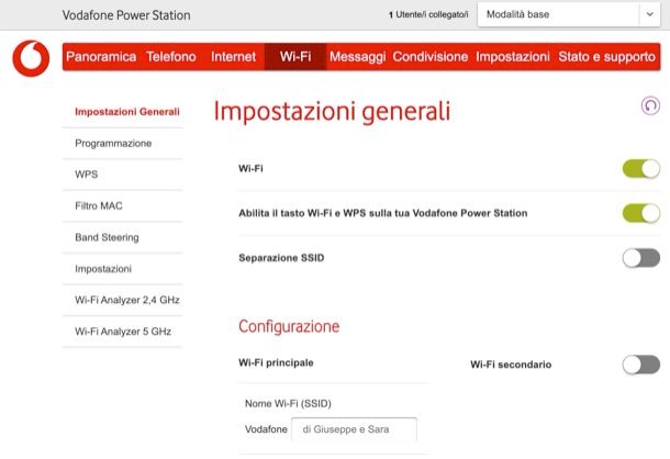 Disattivare wifi guest Vodafone