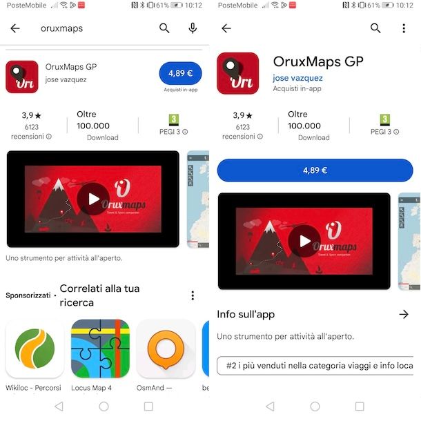 Acquistare OruxMaps