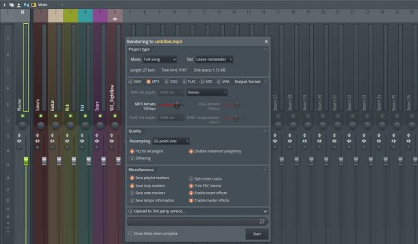 esportazione beat su FL Studio