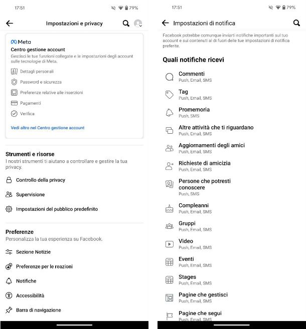 Come disattivare notifiche Facebook sul cellulare