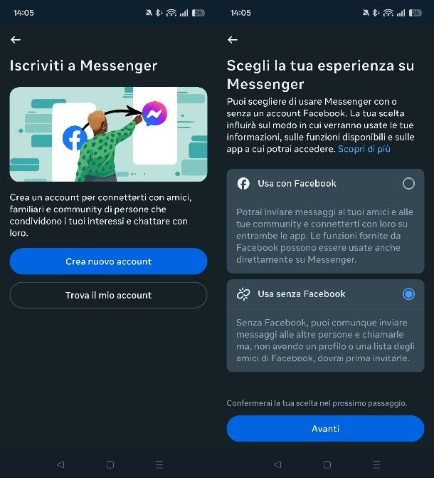 Come attivare Messenger senza Facebook