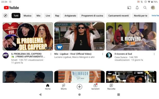 Programmi per tablet Android multimedia