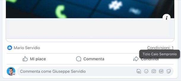 Come vedere chi ha condiviso post Facebook