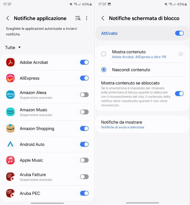 Come disattivare le notifiche su Samsung