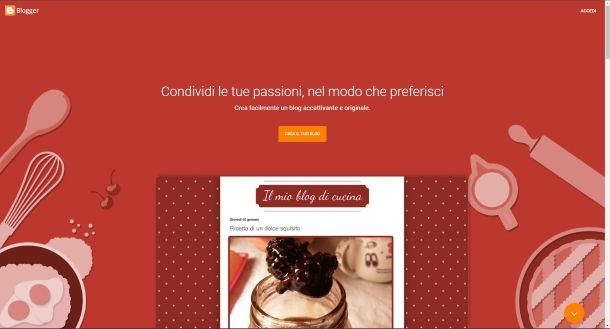 Homepage di Blogger
