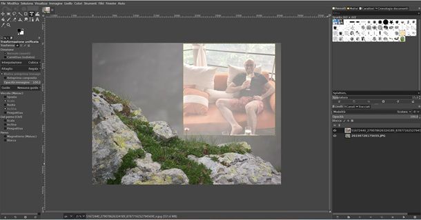 gimp sovrapporre foto